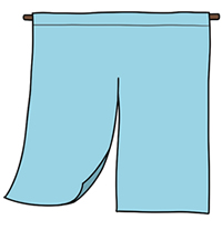 のれんで壁を作る